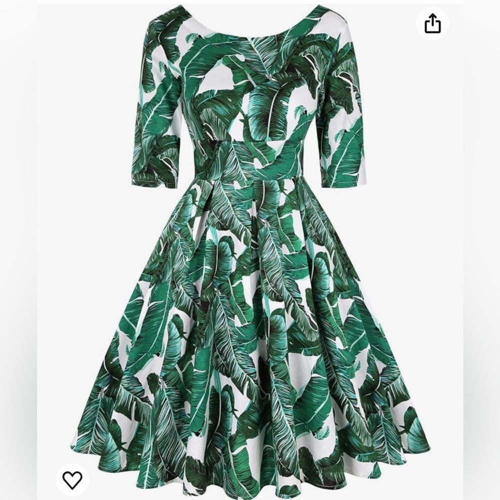 NWT - MINTLIMIT Women's 1950s Retro Rockabilly Dress 3/4 Sleeve Swing Dresses